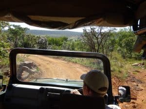 Driving with guide Armand through Shambala Game Reserve
