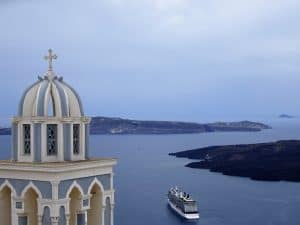 Celebrity Equinox in Santorini photo by Q Cruise + Travel