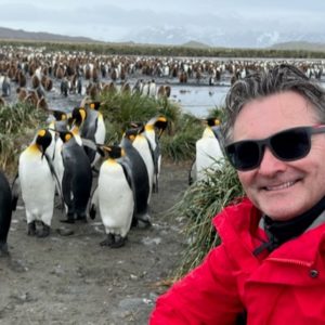 David Lauwers with King Penguins in South Georgia
