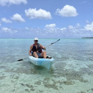 Rob Clabbers kayaking on Windstar Tahiti cruise